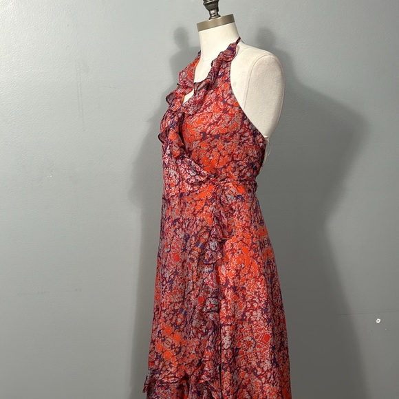 MM Couture by Miss Me Halter Strap Floral Wrap Dress with Ruffles Size Small - Picture 5 of 16